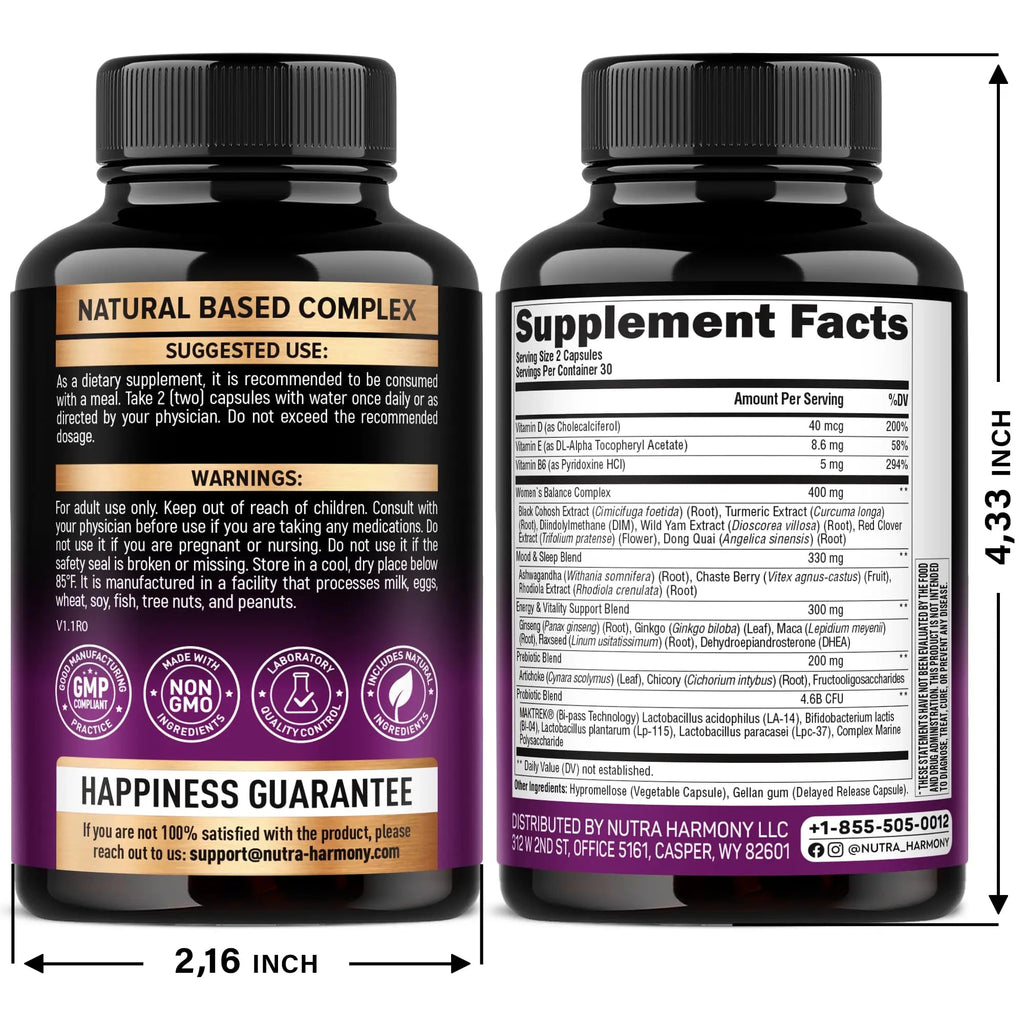 NUTRAHARMONY D-Mannose with Cranberry & Menopause Capsules NUTRAHARMONYBuy Supplements Australia