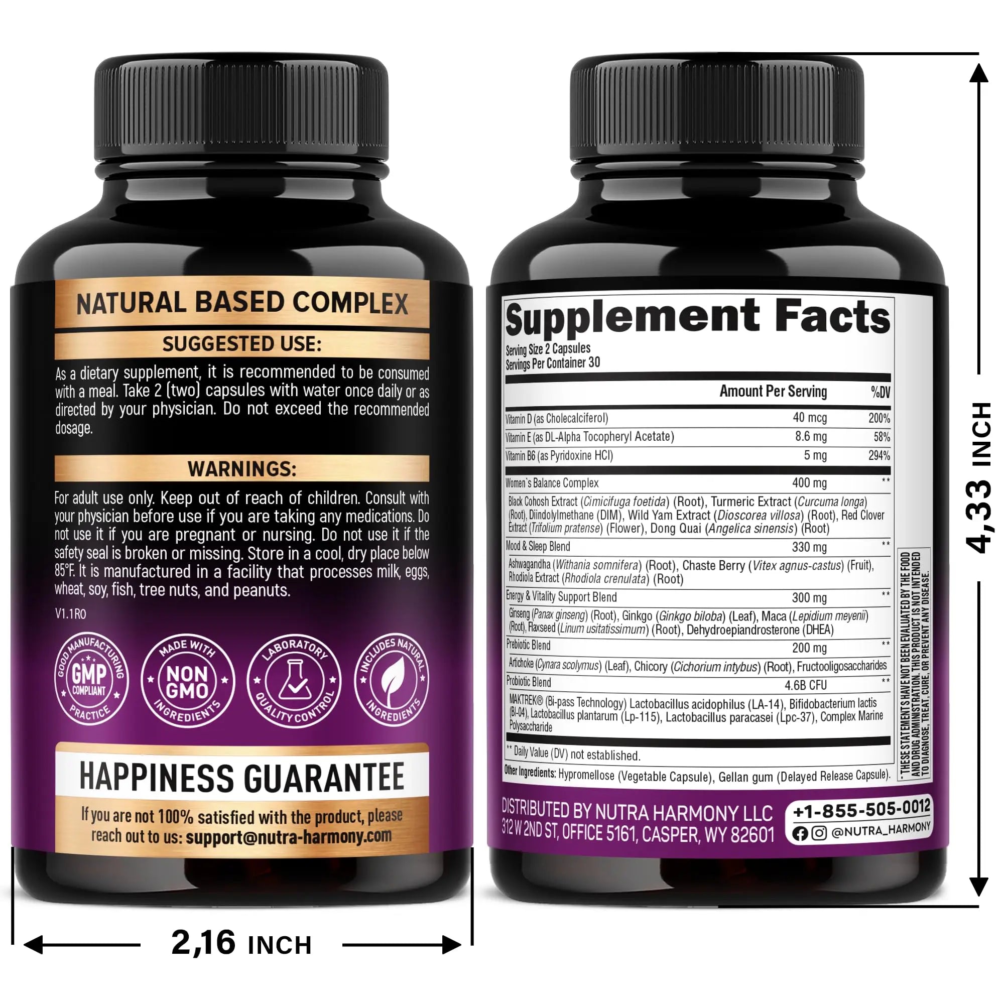 NUTRAHARMONY D-Mannose with Cranberry & Menopause Capsules NUTRAHARMONYBuy Supplements Australia