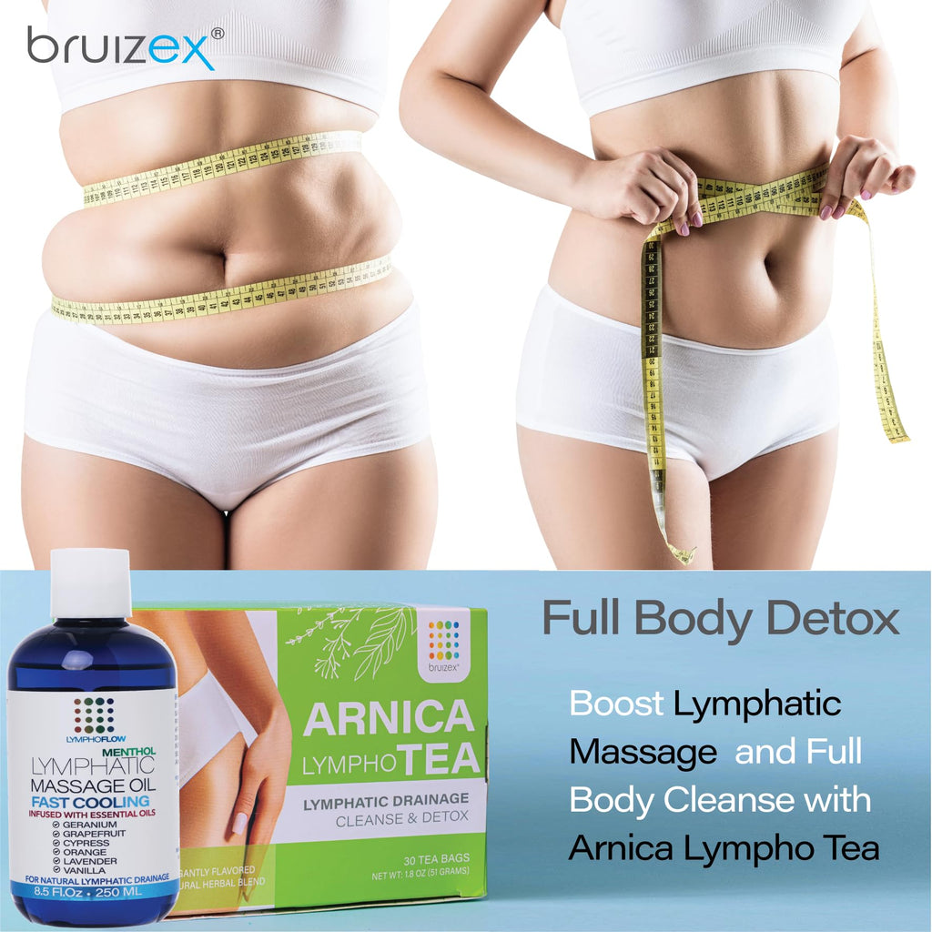 Bruizex Lymphatic Drainage Massage Oil with Arnica & Cold Pressed Castor Oil, Lightweight Non-Greasy Body Massage Oil for Daily Lymphatic Massage, Aftercare Routine, Lightweight Formula - 8.5 Oz Bruizex buy supplements Au