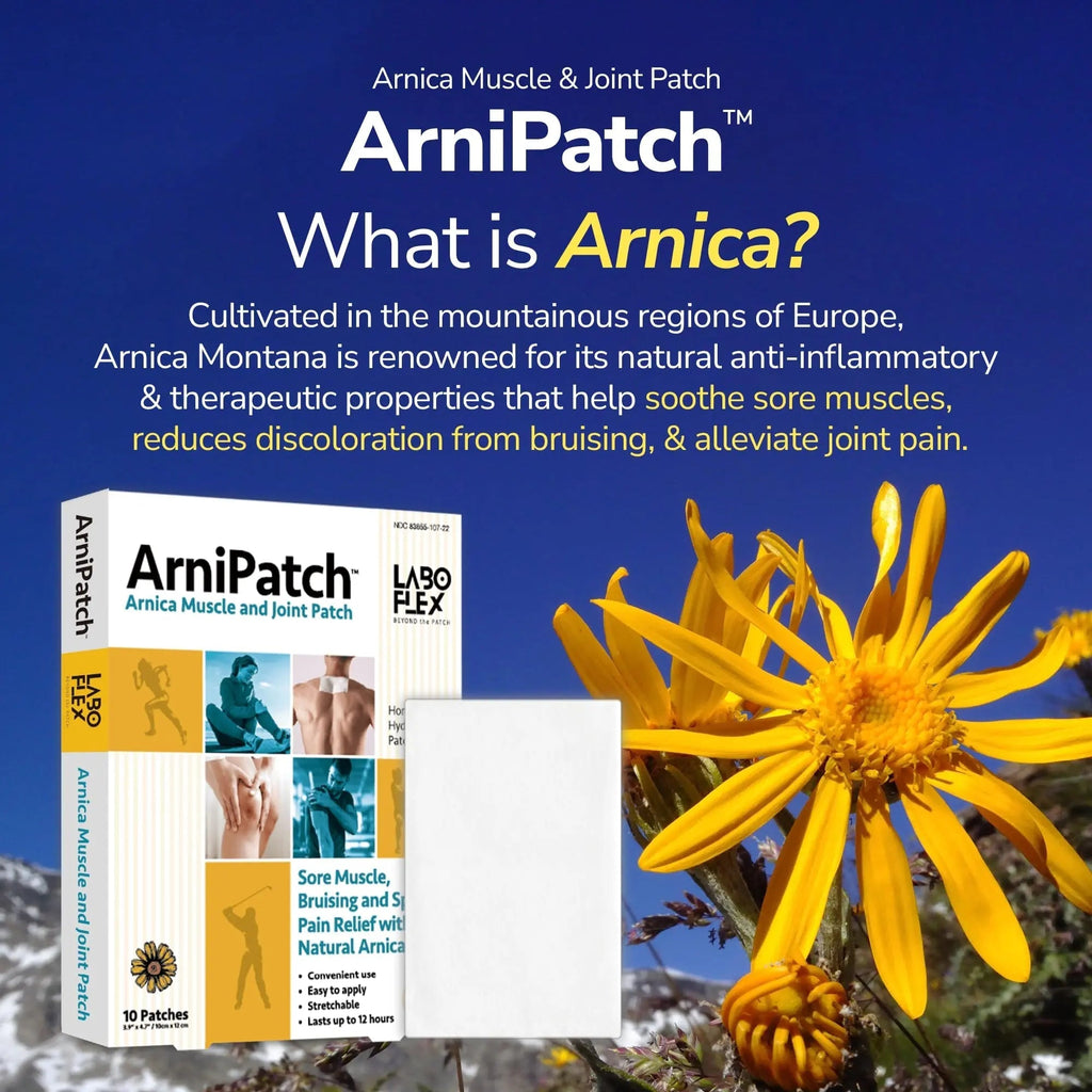 LABOFLEX Arnipatch Natural Arnica Pain Relief Hydrogel Patches – Long Lasting Relief for Muscle Soreness, Swelling, Inflammation, Stiffness & Injury on Back, Knee & Neck (Box, 10, Count) LABOFLEXBuy Supplements Australia