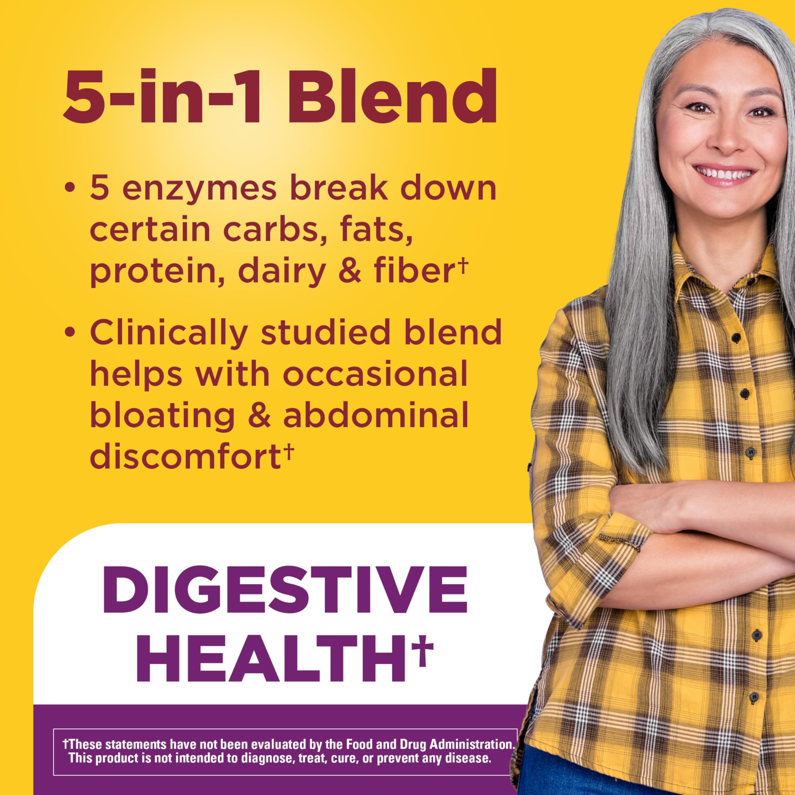 Nature Made Digestive Enzymes 5-in-1 Blend, Digestive Health Support, 90 Chewable Tablets, 30 Day Supply