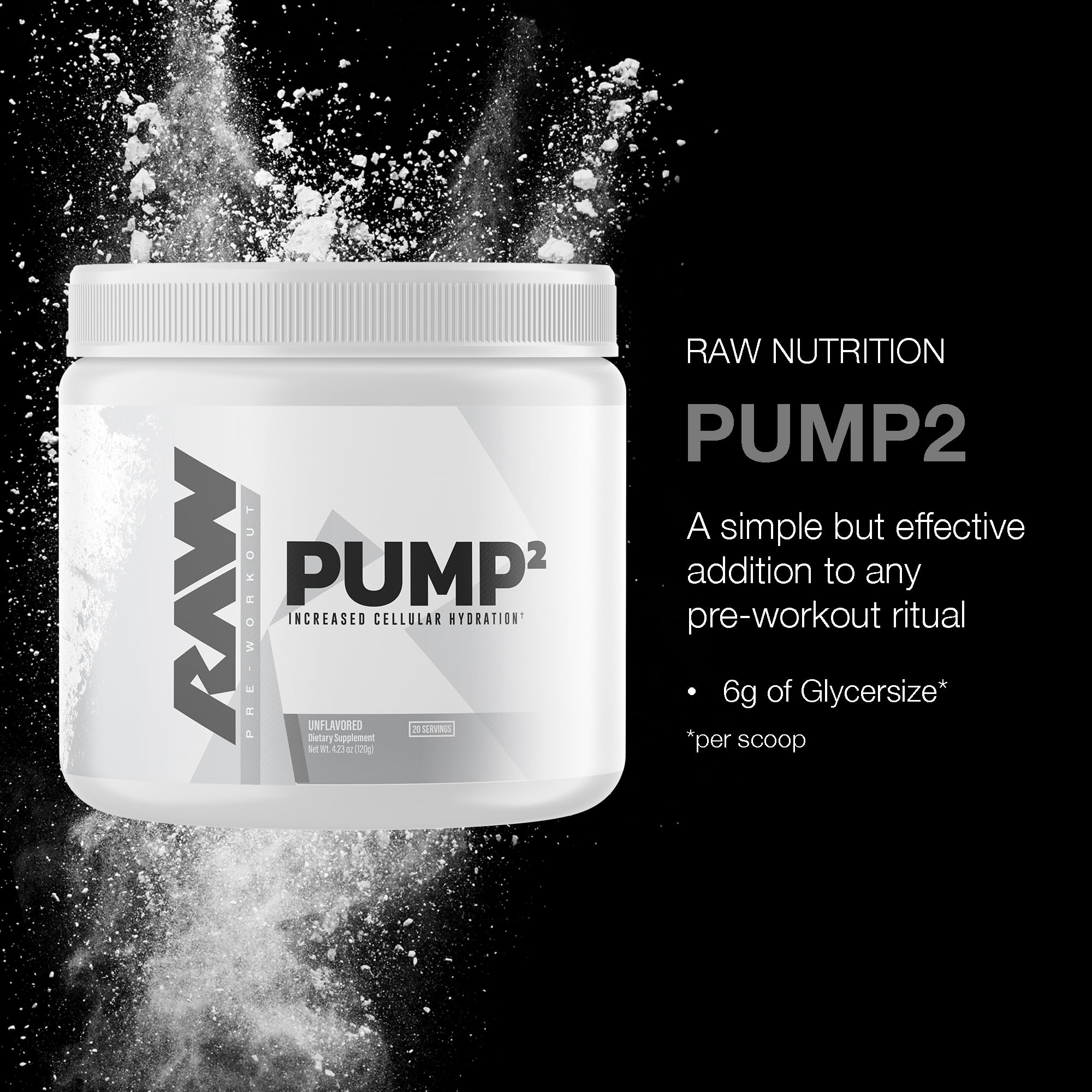 RAW Pump2 Pre Workout | Glycerol Pump Pre Workout Supplement, Pair Pump Supplement for Best Results Or Any Preworkout Powder | Enhanced Hydratio