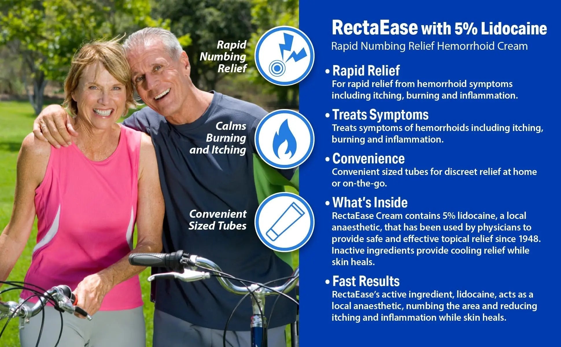 Globe RectaEase 5% Lidocaine (3 Pack) Hemorrhoid Relief Cream 1 oz Tube, Anorectal Cream, Rapid Numbing Relief, Hemorrhoid Treatment from Itch and Burn GlobeBuy Supplements Australia
