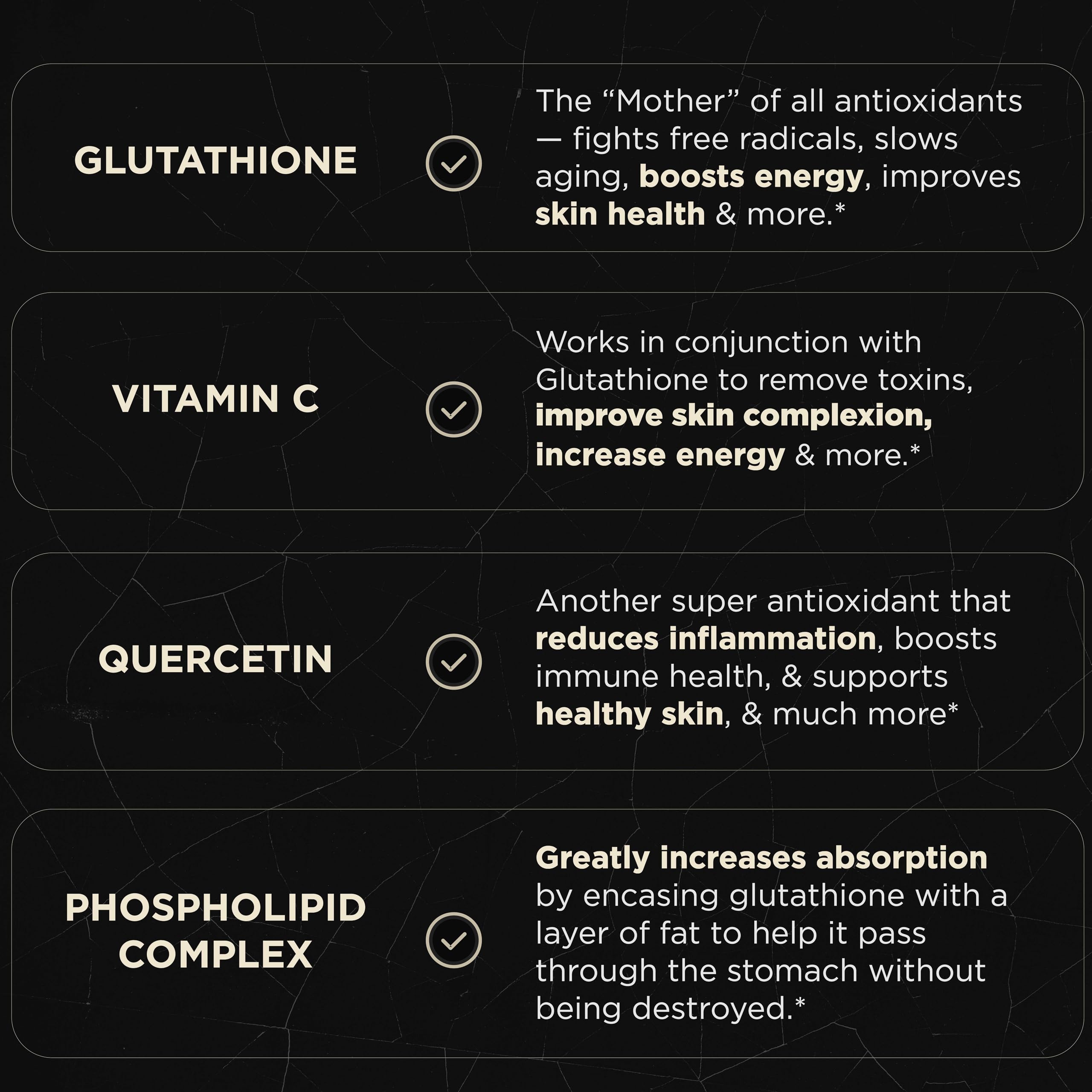 2150mg Super Liposomal Glutathione Supplement w. Vitamin C, Quercetin & Pure L Glutathione 2000mg Triple Action Formula Glutathione Liposomal Supplement