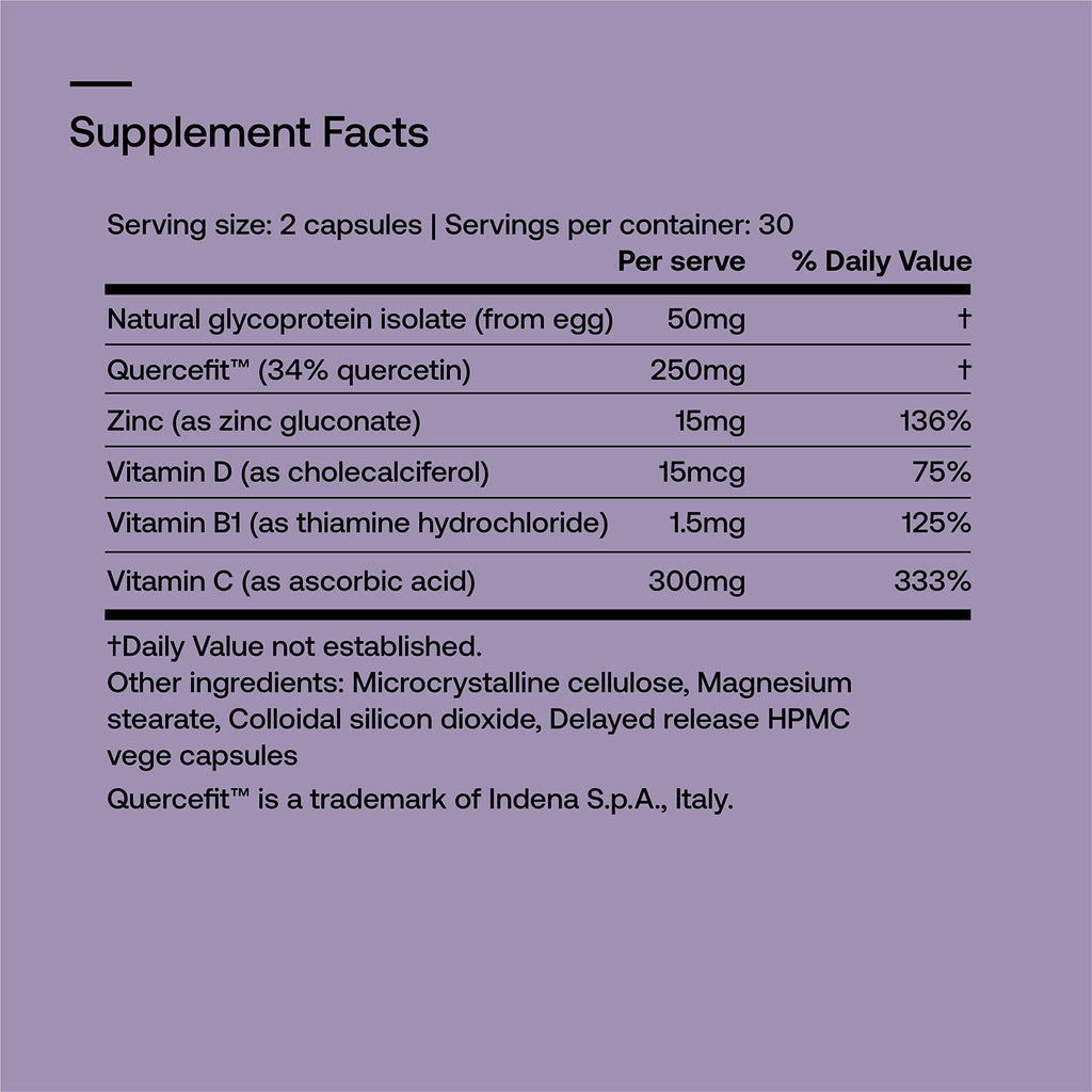 SRW Imm¹ Defence | Supports Immune System Health | 60 Vege Capsules | Supplement for Immune Response | Contains Natural Glycoprotein Isolate (Muno-IgY™) and Quercetin SRWBuy Supplements Australia