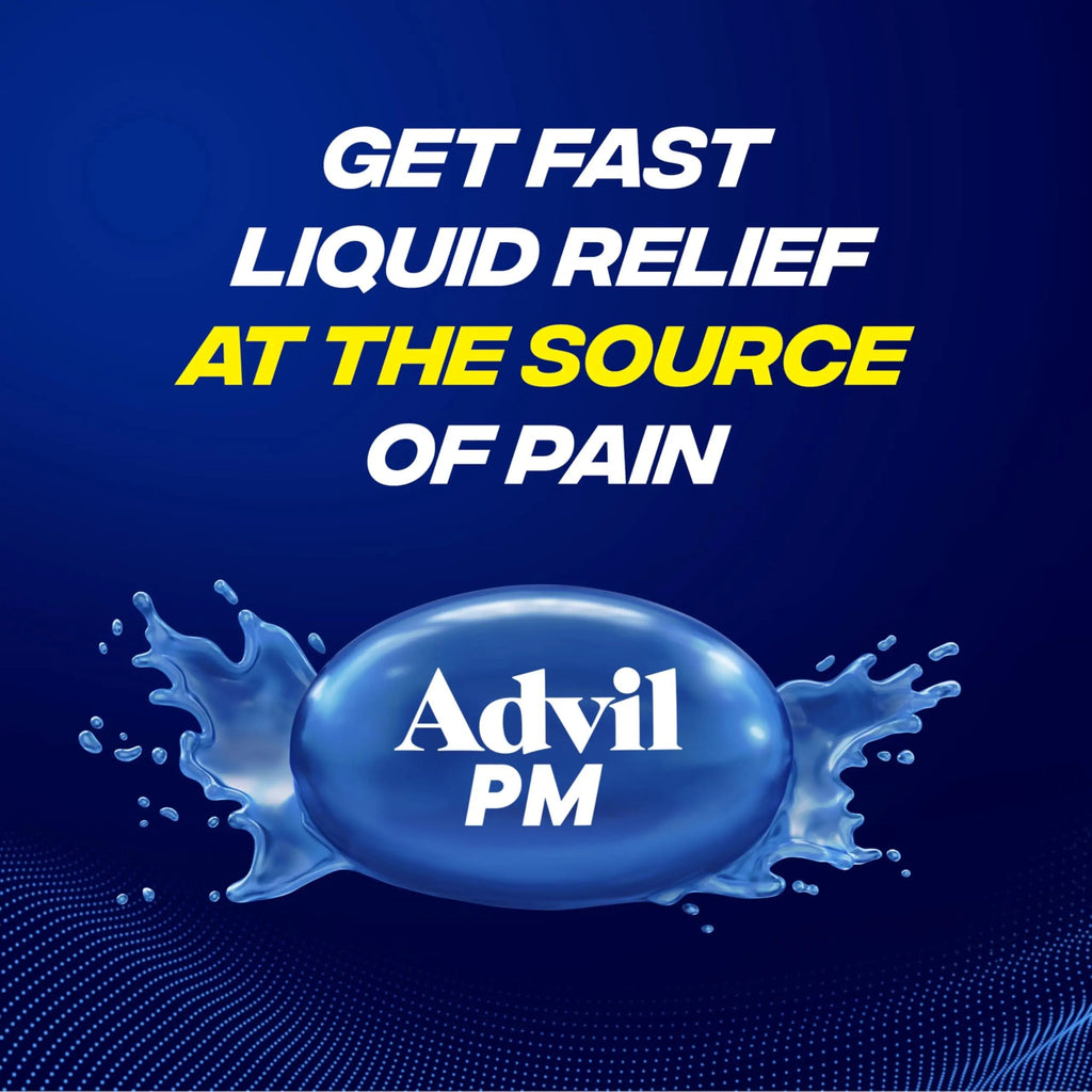 Advil PM Liqui-Gels Pain Reliever and Nighttime Sleep Aid, Pain Medicine with Ibuprofen for Pain Relief and Diphenhydramine HCL for a Sleep Aid - 40 Liquid Filled Capsules - Back to College AdvilBuy Supplements Australia
