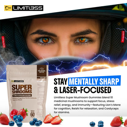 Limitless Supershrooms Smart Focus Gummies - 30 Day Supply LIMITLESS XBuy Supplements Australia