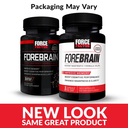 Force Factor Forebrain Nootropic Brain Supplement with Caffeine Bacopa and Huperzine A Capsules 3Pack, White, 90 Count Force Factor buy supplements Au