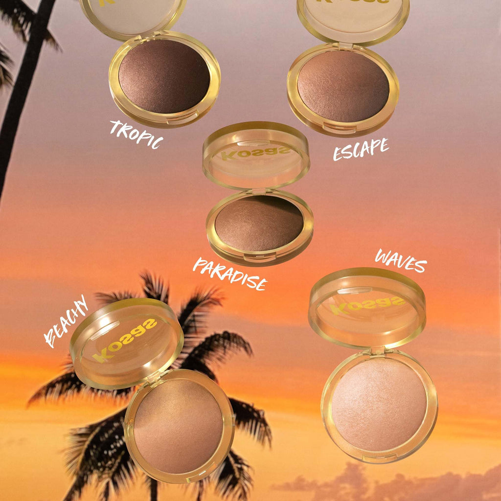 Kosas Sun Show Glowy Warmth Baked Bronzer - Contouring Powder for Cheekbones, Nose & Jawline - Enriched with Concentrated Fatty Acids - Talc-Free, Vegan & Hypoallergenic - Waves KosasBuy Supplements Australia