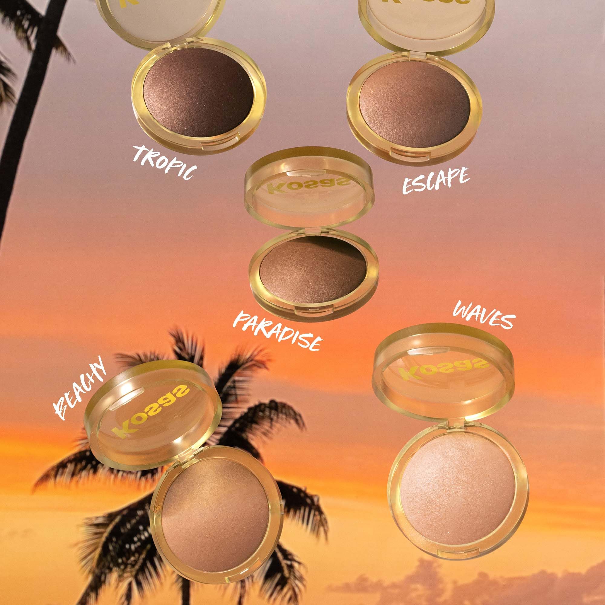 Kosas Sun Show Glowy Warmth Baked Bronzer - Contouring Powder for Cheekbones, Nose & Jawline - Enriched with Concentrated Fatty Acids - Talc-Free, Vegan & Hypoallergenic - Waves KosasBuy Supplements Australia