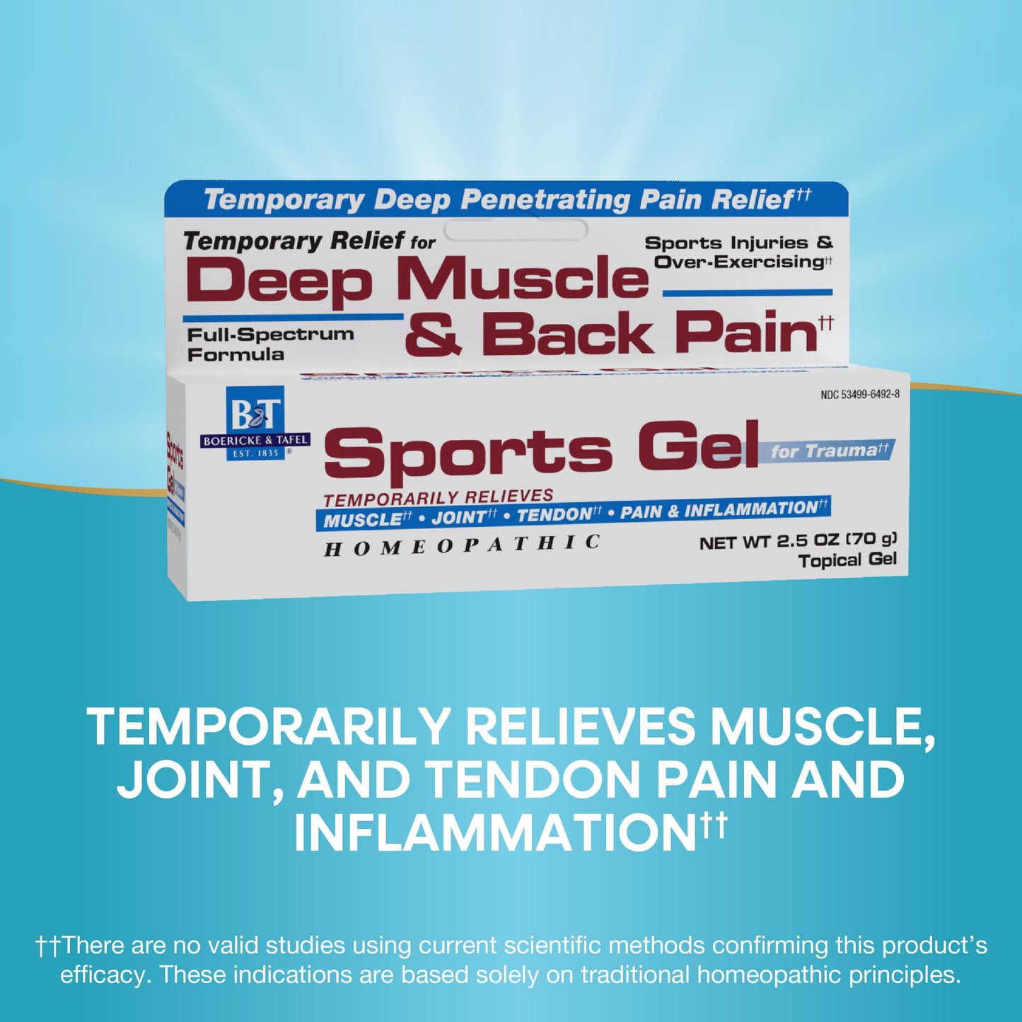 Nature's Way Boericke & Tafel Sports Gel, Relief for Deep Muscle, Joint, Tendon, & Back Pain and Inflammation, Homeopathic, 2.5 oz Nature's WayBuy Supplements Australia
