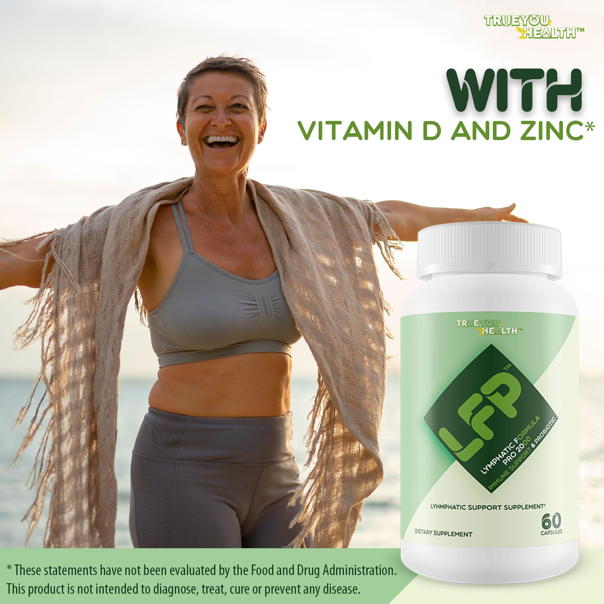 LFP - Lymphatic Formula Pro 2000 Immune Support & Probiotic - Lymphatic Support Supplement to Promote Healthy Immune System & Lymphatic Function - Aid Immune Response, Gut Health, & Overall Health True You Health buy supplements Au