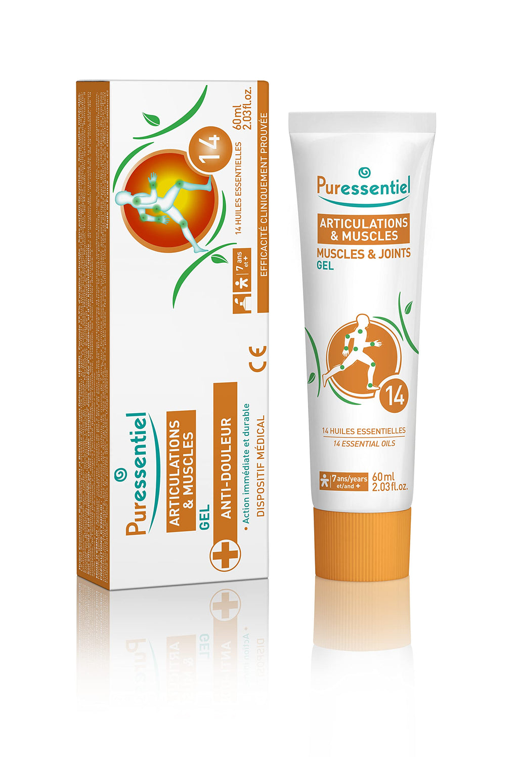 Puressentiel Muscles and Joints Gel - Soothing Gel for Muscle Relief and Knee Relief - Cooling Gel for Foot Relief - Back Gel - 2.02 oz PuressentielBuy Supplements Australia