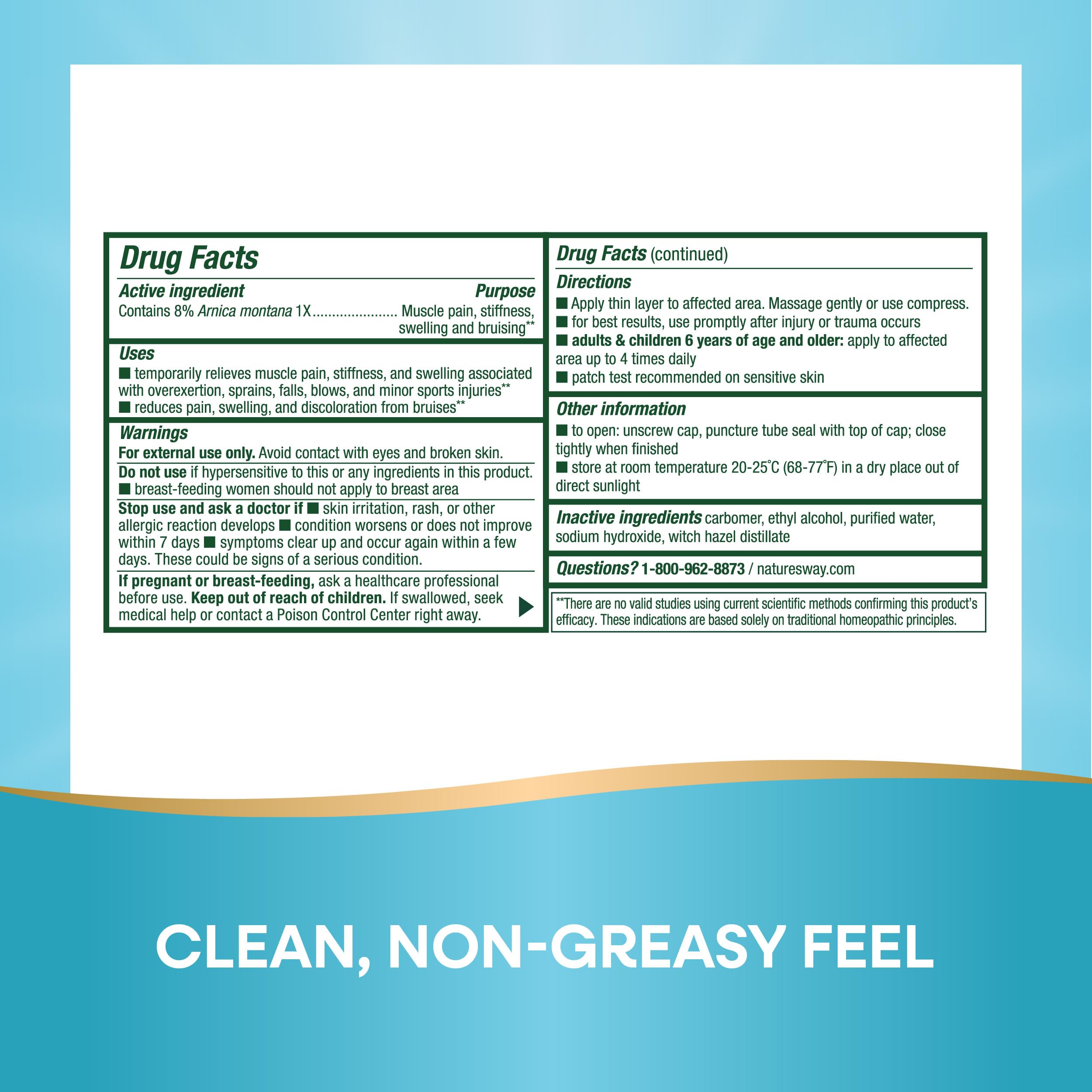 Nature's Way Boericke & Tafel Arniflora Arnica Gel, Temporarily Relieves Pain*, Swelling*, Stiffness*, 2.75 Oz (Packaging May Vary) Nature's WayBuy Supplements Australia