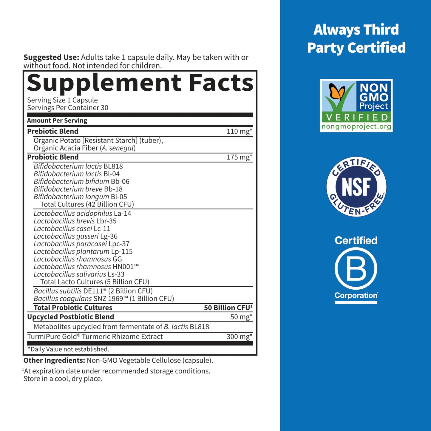 Garden of Life Dr Formulated Sport Probiotics Digestive Supplement, Organic Prebiotics for Women & Men Athletes, Clinically Studied Turmeric Curcumin