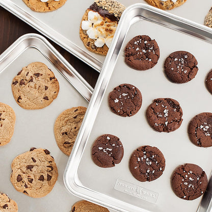 Nordic Ware Naturals 3 Piece Set - USA Made Aluminum Commercial Quality Sheet Pan for Baking or Roasting, Encapsulated Galvanized Steel Rim Prevents Warping; Half Sheet, Jelly Roll and Quarter Sheet Nordic WareBuy Supplements Australia