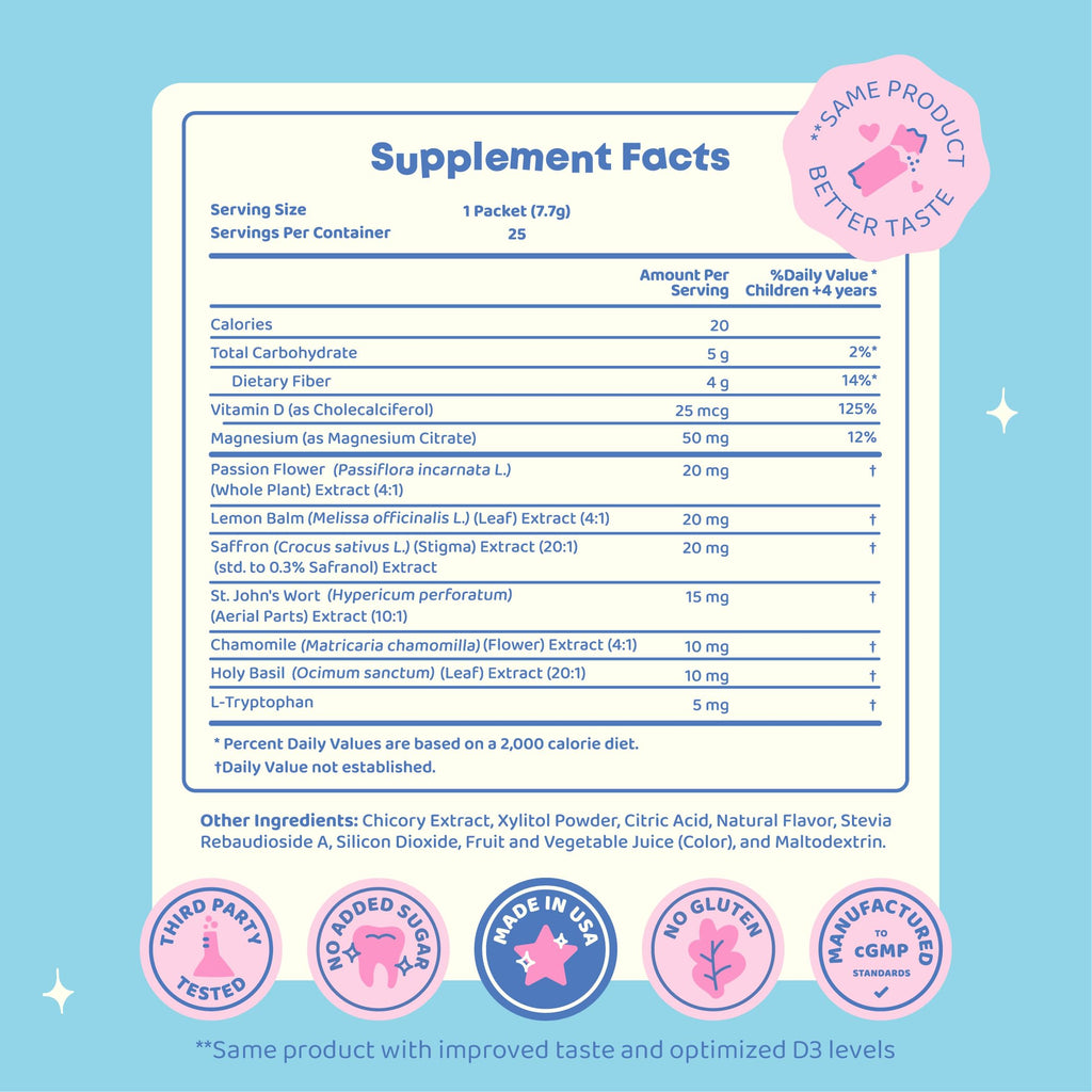 JoySpring Mood Magic for Kids – Natural Mood Support Pixie Sticks Candy with Saffron Extract, Magnesium Citrate & Vitamin D3 | Sugar-Free Powder Drink or Candy | 25 Servings | 4+ Years