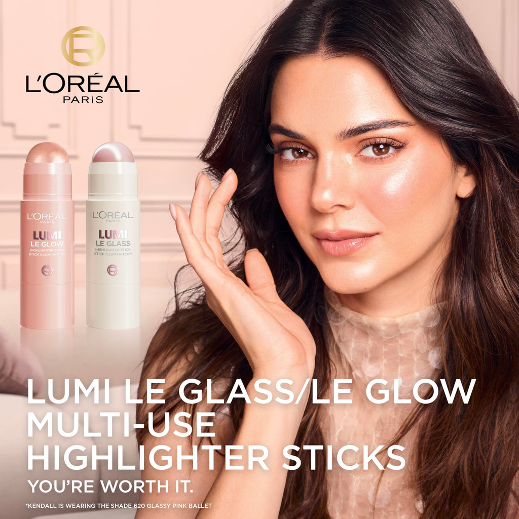 L'Oreal Paris True Match Lumi Le Glass Highlighter Stick, Reflective, Translucent, Glassy Highlighter for Face and Body, 620 Pink Ballet, 0.17 Oz L'Oreal ParisBuy Supplements Australia