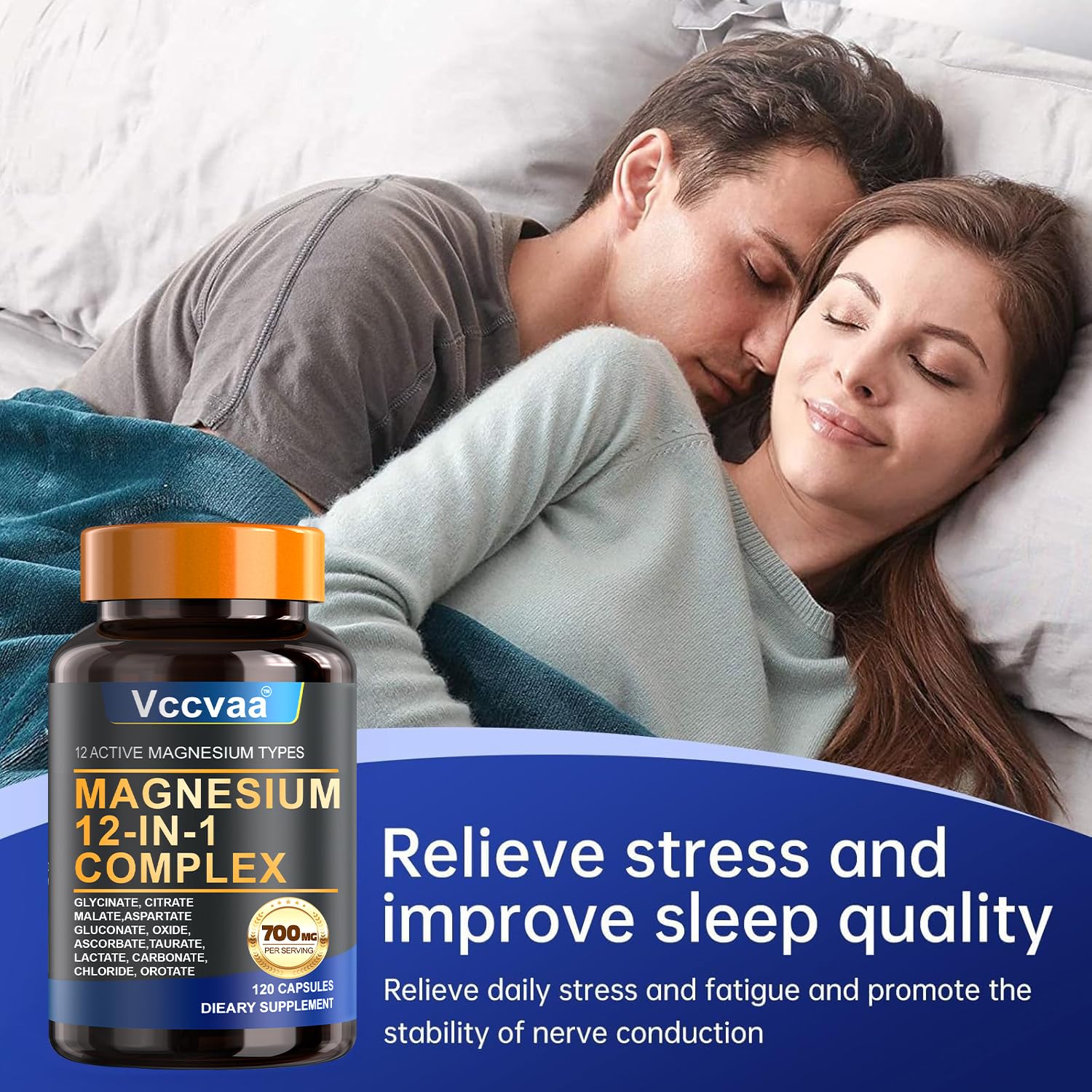 Magnesium Complex 700mg – 12-in-1 Magnesium Supplement with Glycinate, Citrate, Malate, Oxide, Taurate & More – High Absorption for Muscle, Heart, Sleep, Bone, Nerve Support –120 Capsules (1 Pack) Vccvaa buy supplements Au