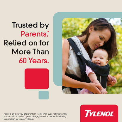 Infants' Tylenol Liquid Pain Reliever and Fever Reducer Medicine, Acetaminophen Oral Suspension for Sore Throat, Headache & Teething, Kids Fever Reducer; Dye-Free Cherry Flavor, 2 fl oz, Pack of 1 TylenolBuy Supplements Australia