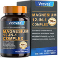 Magnesium Complex 700mg – 12-in-1 Magnesium Supplement with Glycinate, Citrate, Malate, Oxide, Taurate & More – High Absorption for Muscle, Heart, Sleep, Bone, Nerve Support –120 Capsules VccvaaBuy Supplements Australia