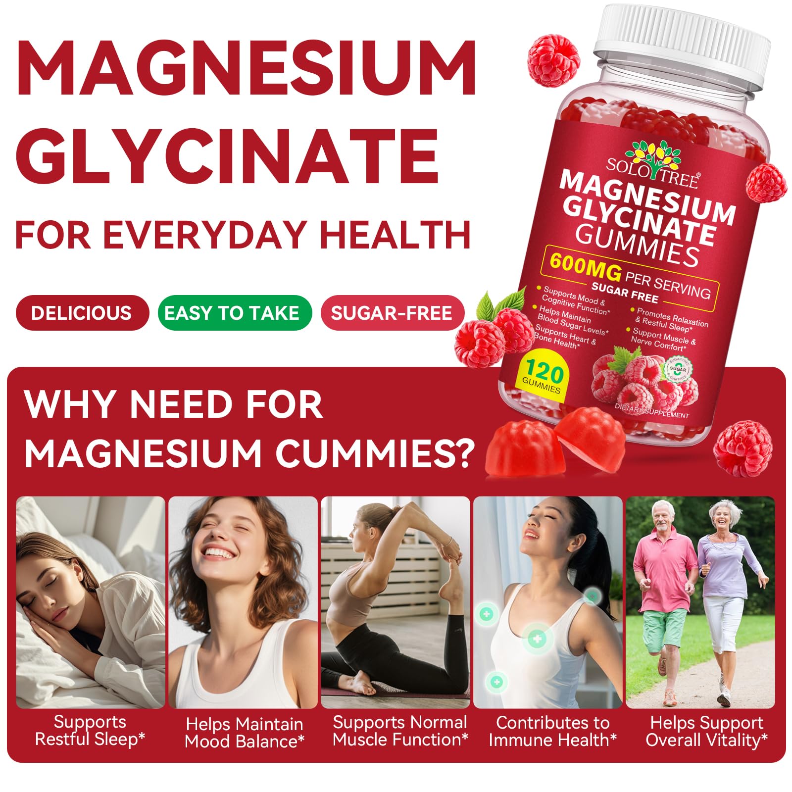 120 Count Magnesium Glycinate Gummies with L-Threonate（600mg Per Serving）,High Absorption Sugar Free Magnesium Potassium Supplement for Relaxation, Stress Relief, and Sleep Support for Adults & Kids WOJBALMNBuy Supplements Australia