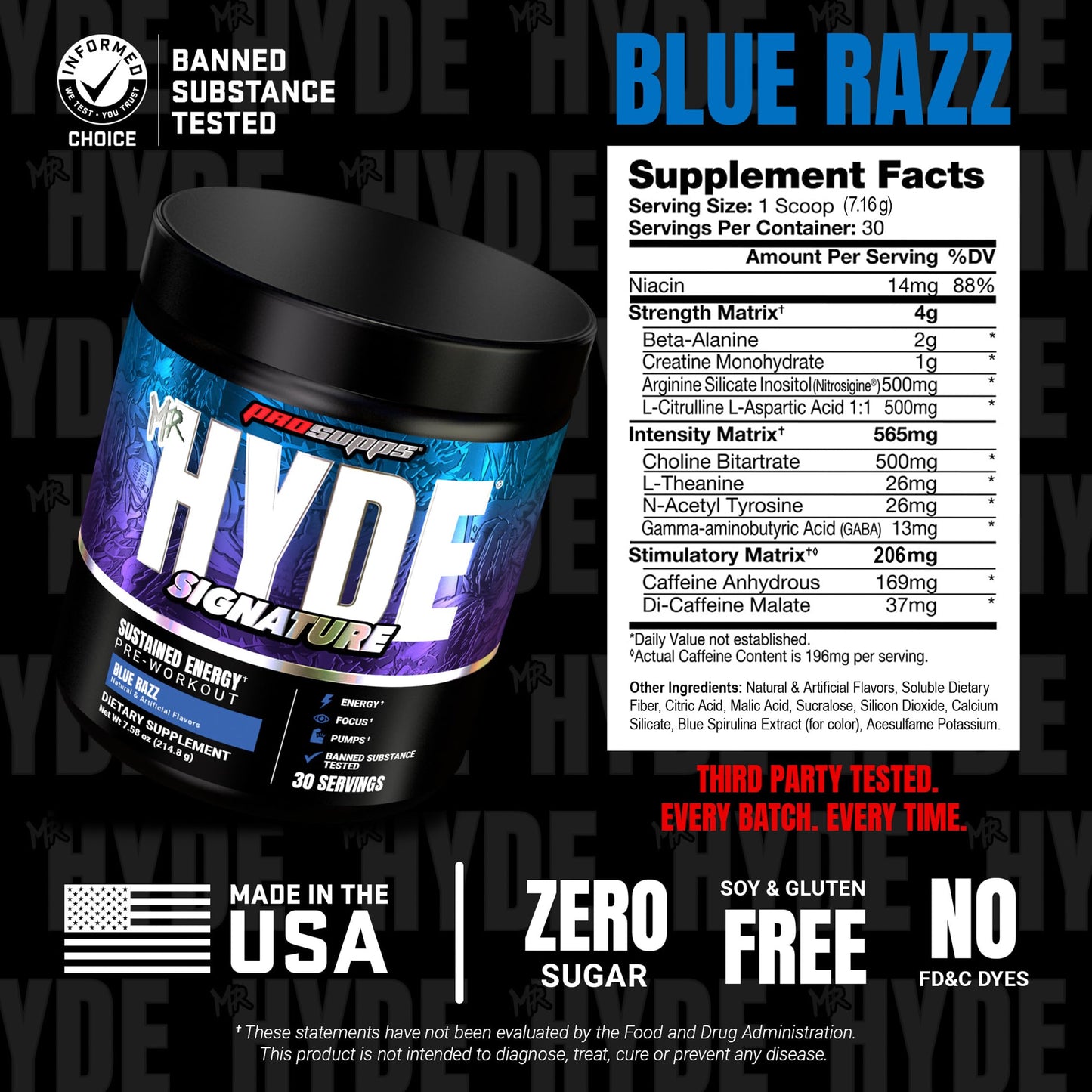 ProSupps Mr. Hyde Signature Pre Workout Powder with Creatine, Beta Alanine & Caffeine - Performance, Energy & Endurance - Clean Fitness & Gym Supplements for Men & Women =