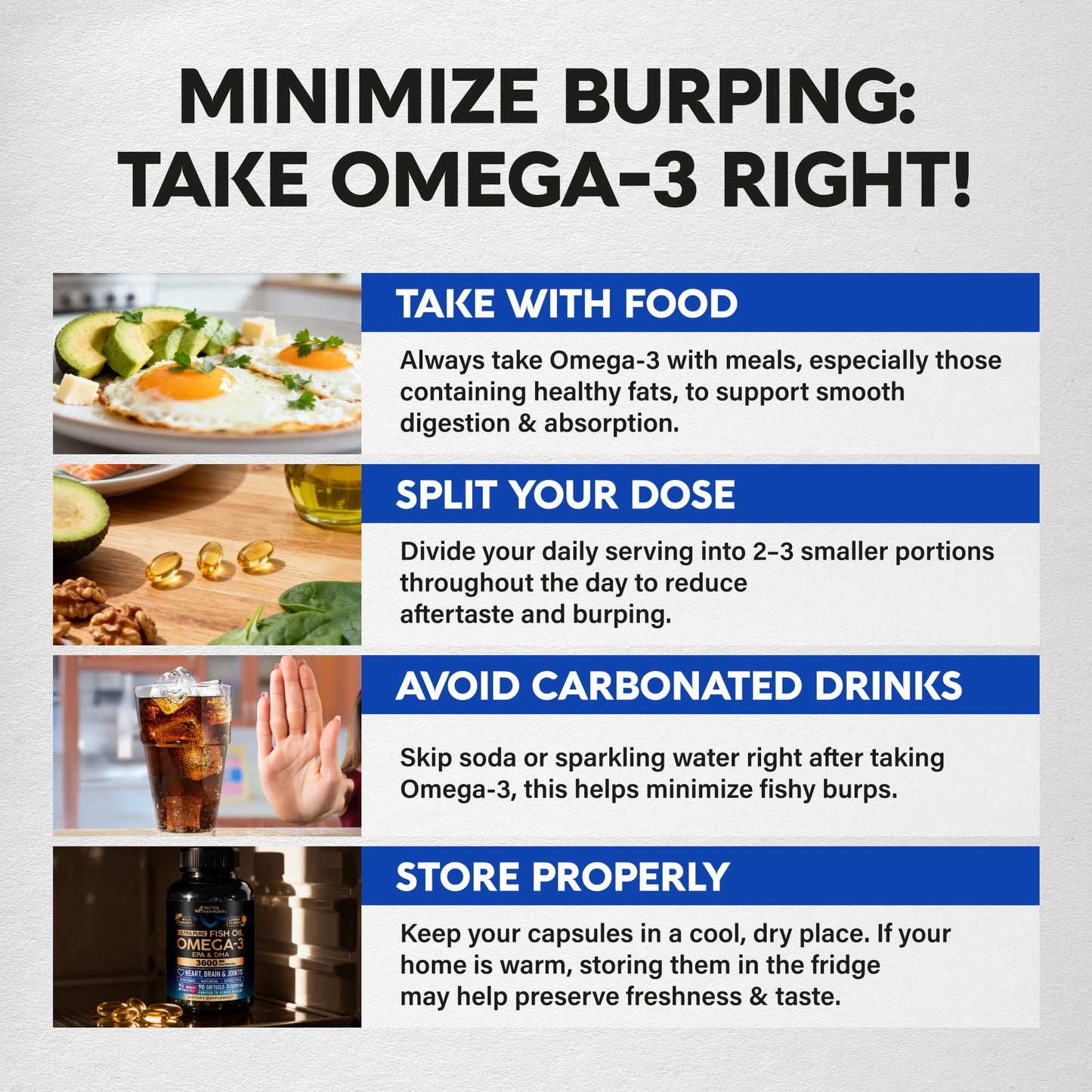 Omega 3 Fish Oil 3600 mg - Omega 3 Supplement | EPA & DHA - Heavy Metals Free - Heart, Brain & Joint Support - Purified Fish Oil for Men & Women - Lemon Flavored - Made in USA, 90 Softgels NUTRAHARMONYBuy Supplements Australia