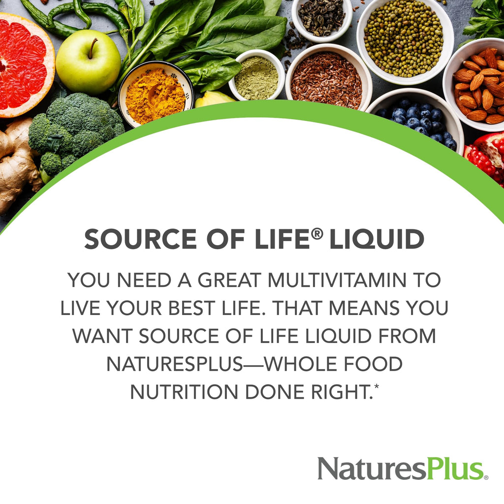 NaturesPlus Source of Life Liquid, Tropical Fruit - 8 fl oz - Multivitamin & Mineral Supplement - Gluten Free, Vegetarian - 8 Servings NaturesPlusBuy Supplements Australia