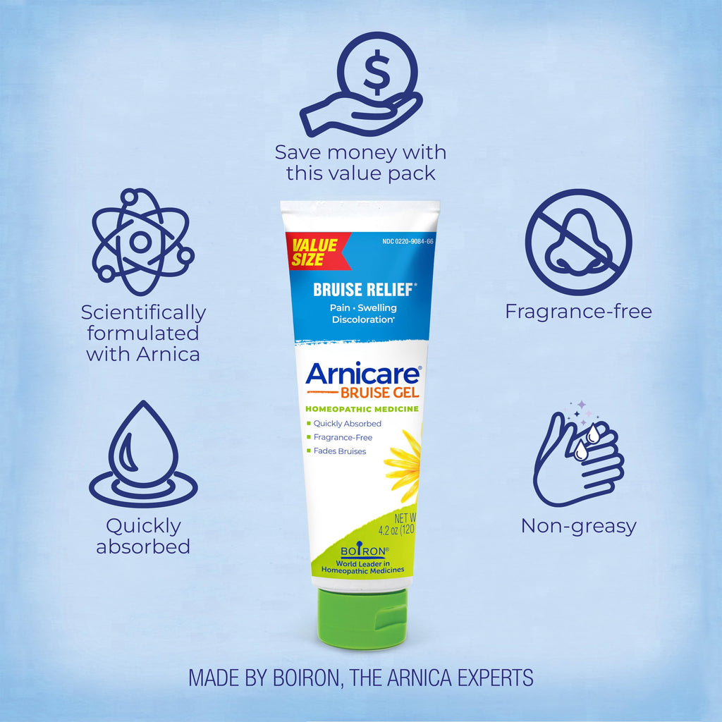 Boiron Arnicare Bruise Gel for Pain, Inflammation or Swelling, Soreness, and Discoloration - Non-greasy and Fragrance-Free - 4.2 oz BoironBuy Supplements Australia