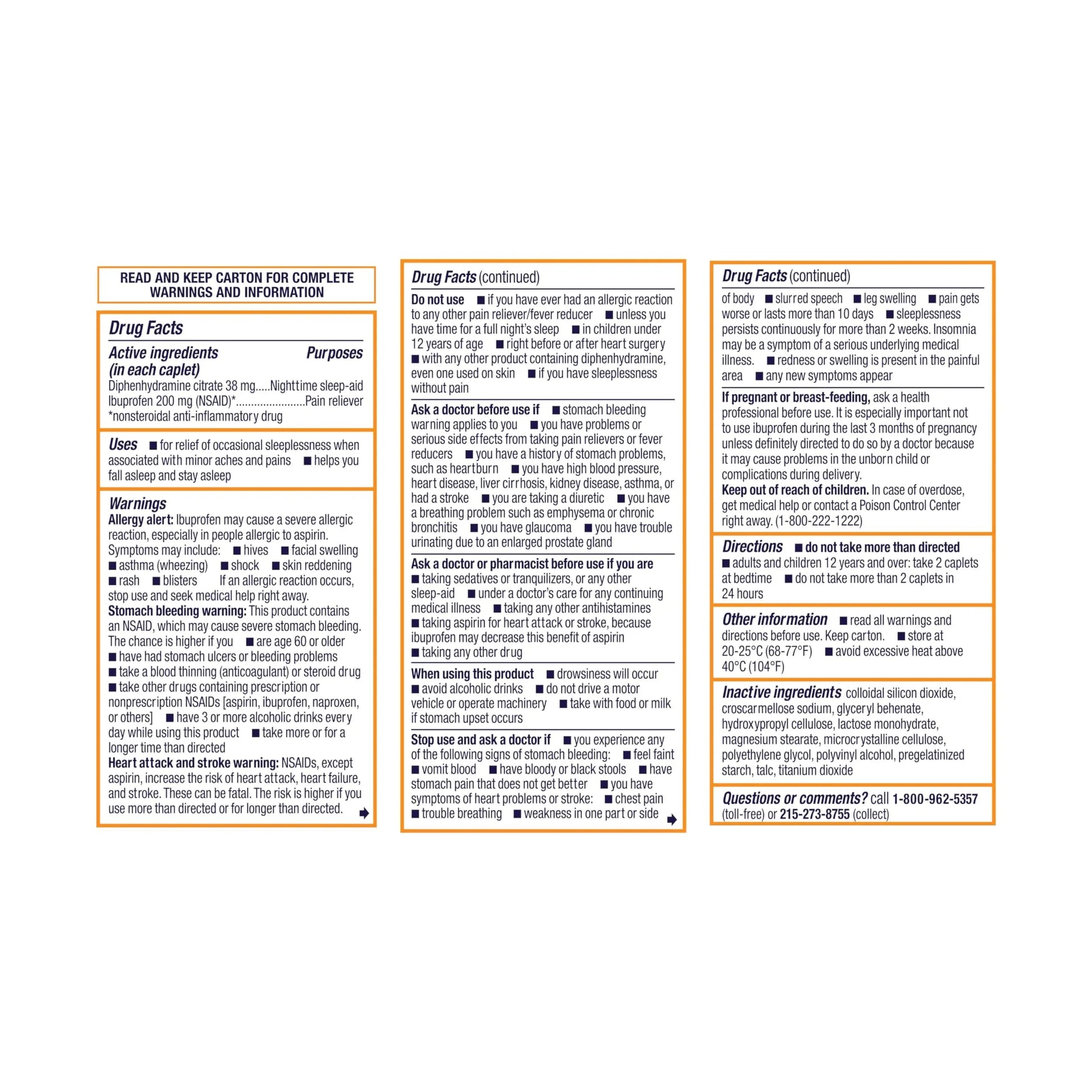 Motrin PM Caplets with 200 mg Ibuprofen & 38 mg Diphenhydramine Sleep Aid, Nighttime Pain Reliever for Minor Aches & Pains, Bulk, 80 ct MotrinBuy Supplements Australia