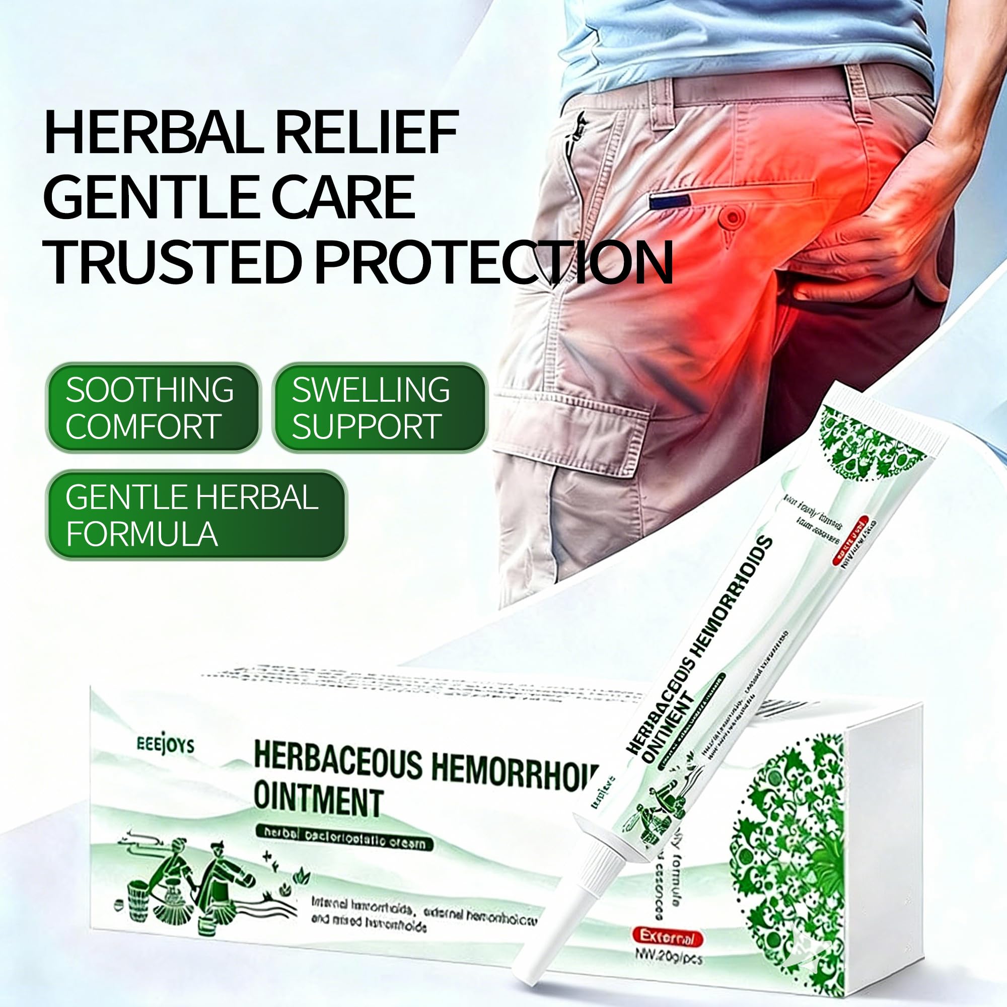 Reejoys Hemorrhoid Cream: Advanced Herbal Hemorrhoids Treatment Cream for Itching and Burning, Shrink & Soothe Hemorrhoids - 1.8 Oz ReejoysBuy Supplements Australia