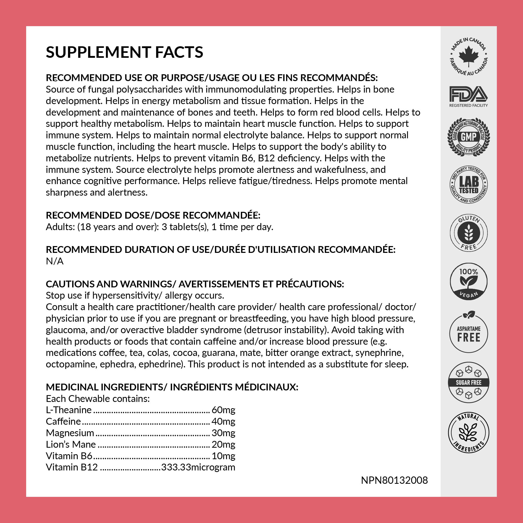 REJUVE+ Focus & Clarity Nootropic Supplement – Brian Boost | L-Theanine, Caffeine, Lion’s Mane, Magnesium, Vitamin B6 & B12 | Brain Support, Memory, Focus & Energy | Mint Flavor (30 Chewables) (1) REJUVE+ buy supplements Au