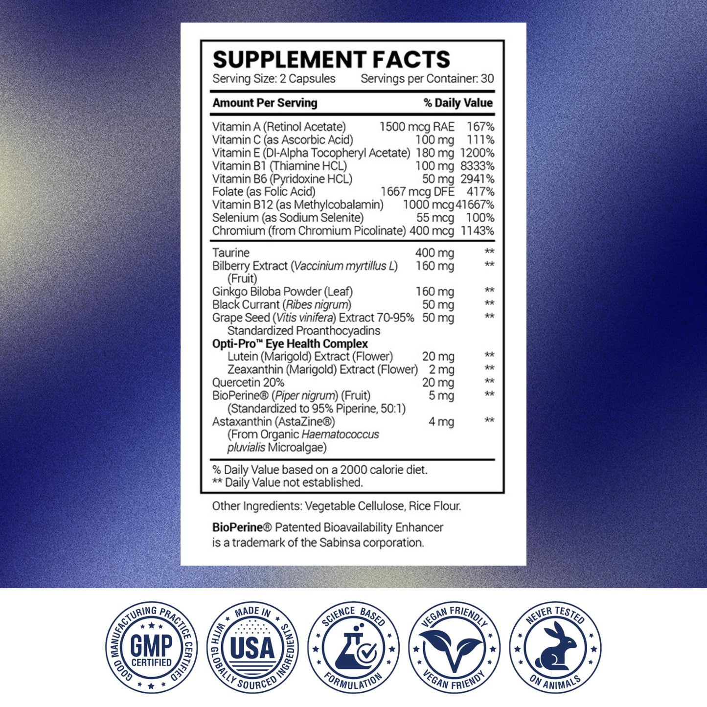 Research Verified Eye Health - Nourish and Protect Eyes and Vision, Support Healthy Retina, Improve Blood Supply to Eyes - Vitamins A, B, C, and E - 360 Capsules - 6 Month Supply - Made in The USA Research VerifiedBuy Supplements Australia