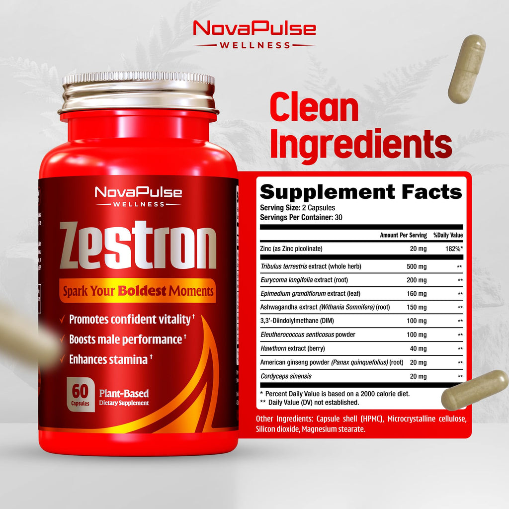 Male Enhancing Supplement Fast Acting Enlargement Pills for Men - Enhanced Size, Drive, Blood Flow, Libido, Testosterone Booster, Strength, Endurance - Boost Performance & Confidence - 60 Capsules NovaPulse WellnessBuy Supplements Australia