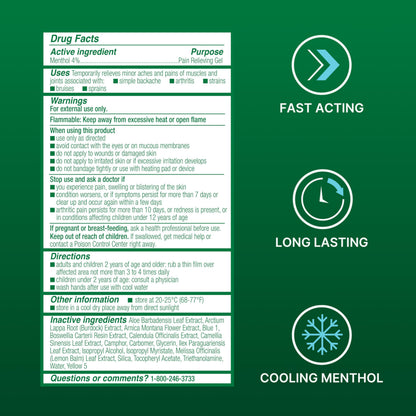 Biofreeze Gel Pain Relief, Knee & Lower Back Pain Relief, Arthritis Pain Reliever, Sore Muscle Relief, Neck Pain Relief, Cooling Joint Pain Relief, Menthol Gel 3 Fl Oz BiofreezeBuy Supplements Australia