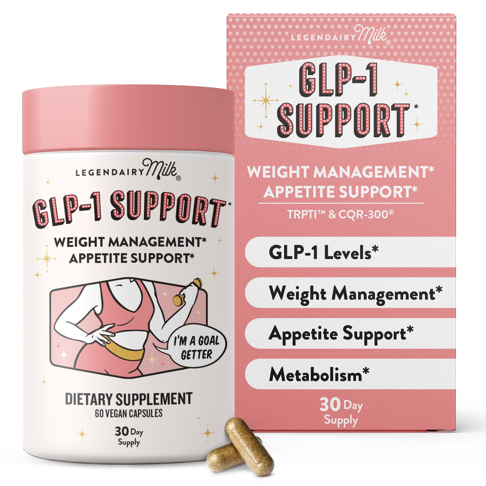 Plus Supplement for Weight Management Appetite Control for Women w Trpti OEA, CQR-300 & Chromium, Supports Natural Fullness Signals & Hunger, Metabolism Support Supplement Legendairy Milk 1-Pack