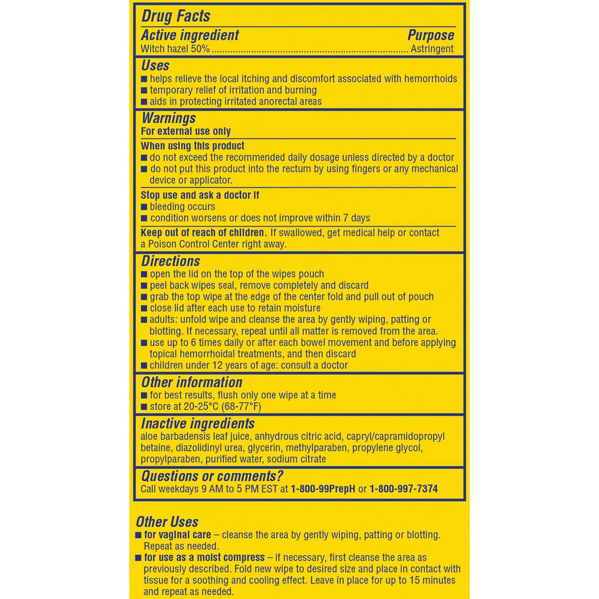 Preparation H Hemorrhoid Flushable Wipes with Witch Hazel for Skin Irritation Relief - 96 Count Preparation HBuy Supplements Australia