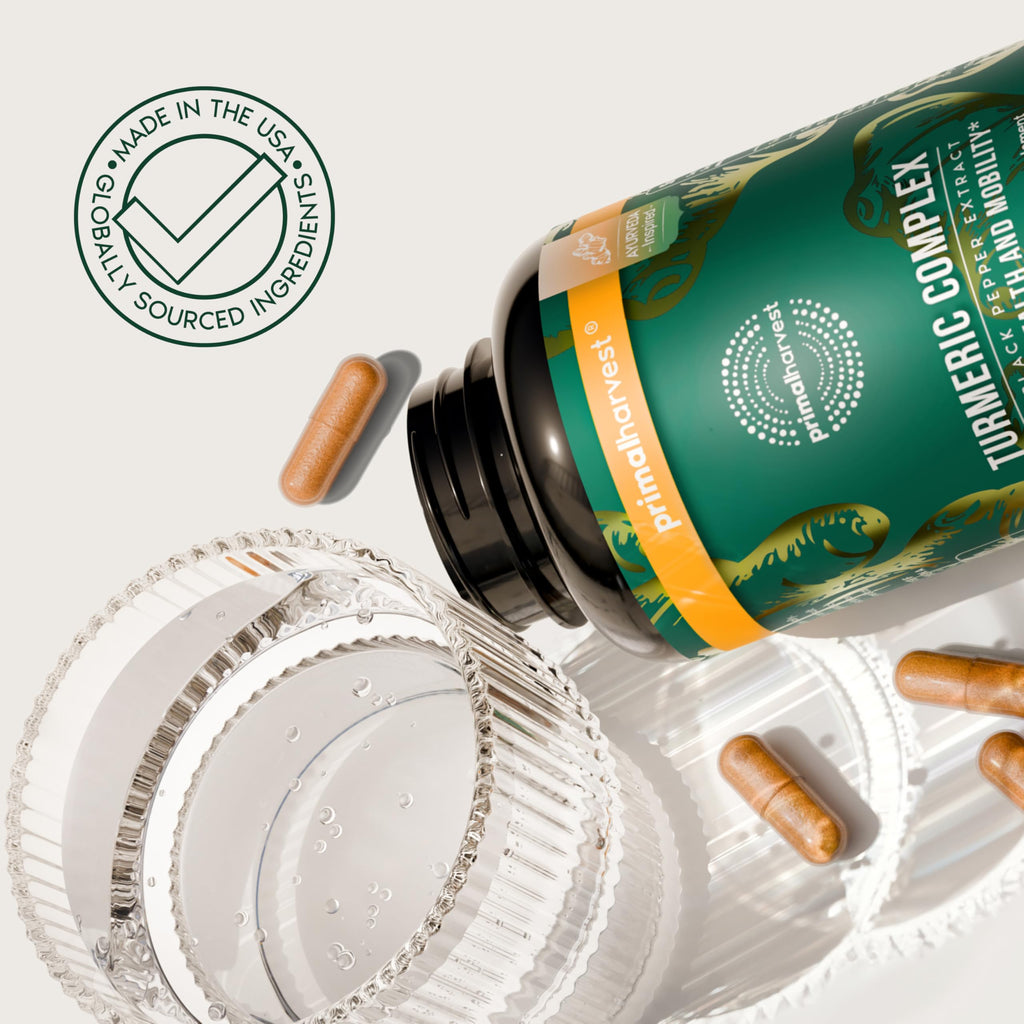 Primal Harvest 1 Pack, Primal Turmeric Complex w/Black Pepper Extract, Joint and Mobility Support Turmeric Supplement for Women & Men, 60 Capsules Primal HarvestBuy Supplements Australia