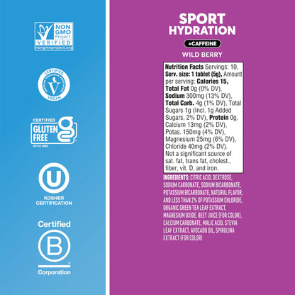 Nuun, Electrolyte Drink Tabs Energy Wild Berry, 8 Count, 1.9 Ounce