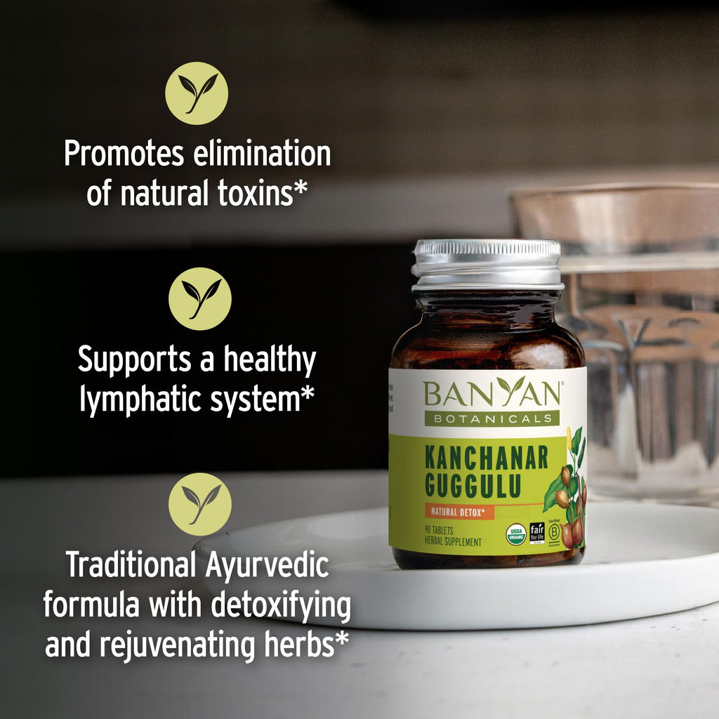 Banyan Botanicals Kanchanar Guggulu Tablets – Organic Lymph Supplement with Guggulu Resin – Promotes the Healthy Elimination of Natural Toxins* – 90 Tablets – Non-GMO Sustainably Sourced Vegan Banyan BotanicalsBuy Supplements Australia
