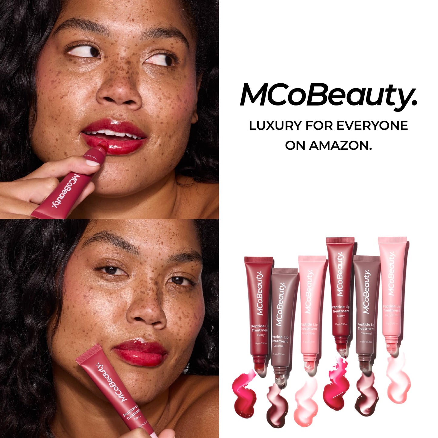 MCoBeauty Peptide Lip Treatment Caramel - Nude Brown Tinted Lip Balm Plumper Gloss for Women - Hydrating Lip Oil with Shea Butter, Peptides for Soft Plump Lips - Vegan Cruelty Free Lip Care MCoBeautyBuy Supplements Australia