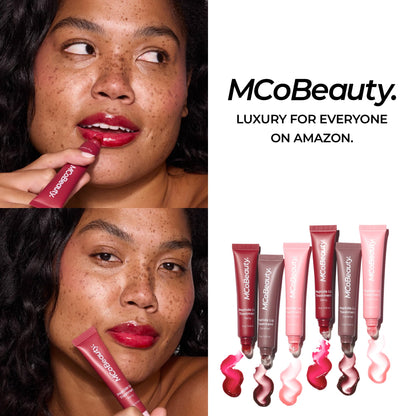 MCoBeauty Peptide Lip Treatment Caramel - Nude Brown Tinted Lip Balm Plumper Gloss for Women - Hydrating Lip Oil with Shea Butter, Peptides for Soft Plump Lips - Vegan Cruelty Free Lip Care MCoBeautyBuy Supplements Australia