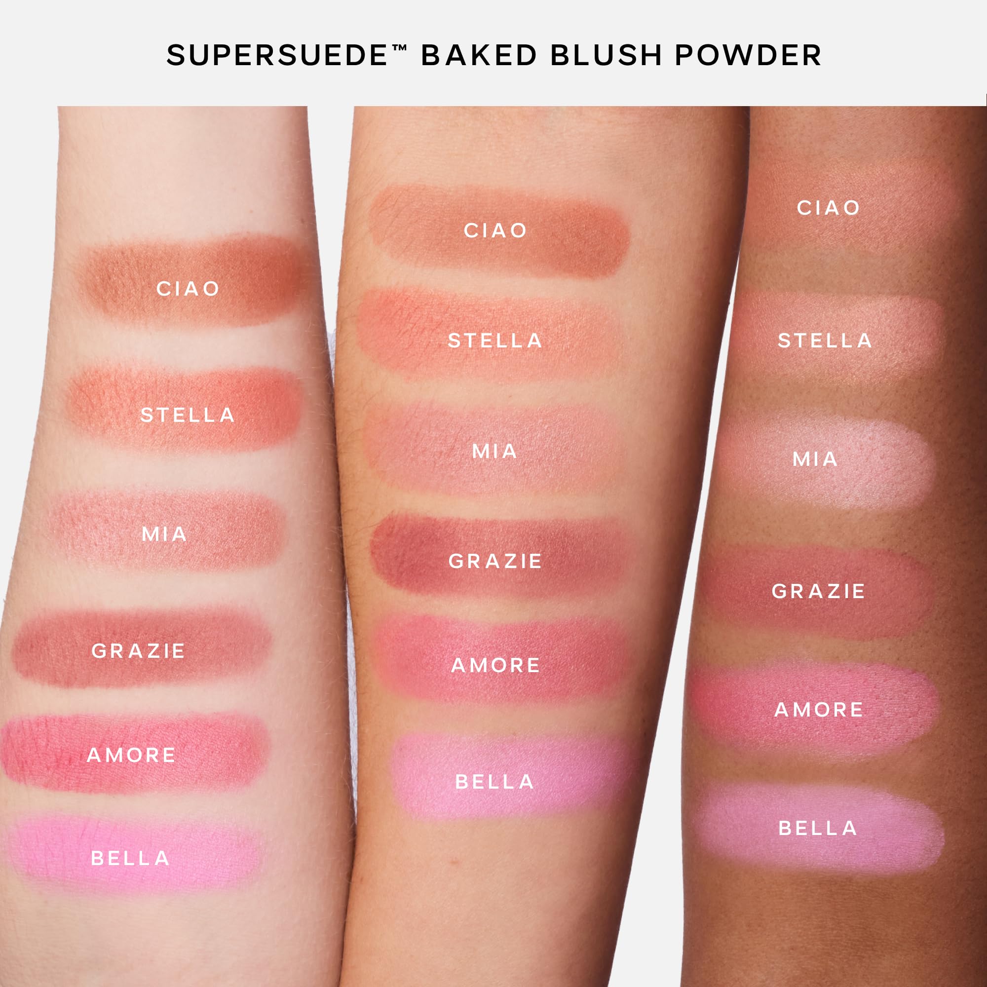 Saie SuperSuede Baked Blush - Talc-Free Powder Blush for Cheeks Infused with Hyaluronic Acid, Glycerin + Squalane - Hydrating Face Makeup for a Natural, Diffused Flush of Color - Ciao (0.1 Ounce) SaieBuy Supplements Australia