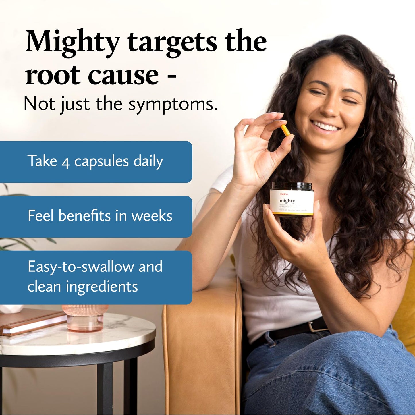 Melina Mighty Natural Migraine Relief Supplement - Magnesium, B2 Riboflavin 400mg, Feverfew, CoQ-10, ALCAR to Strengthen Migraine and Headache Prevention - 15 Servings (60 Caps) MelinaBuy Supplements Australia