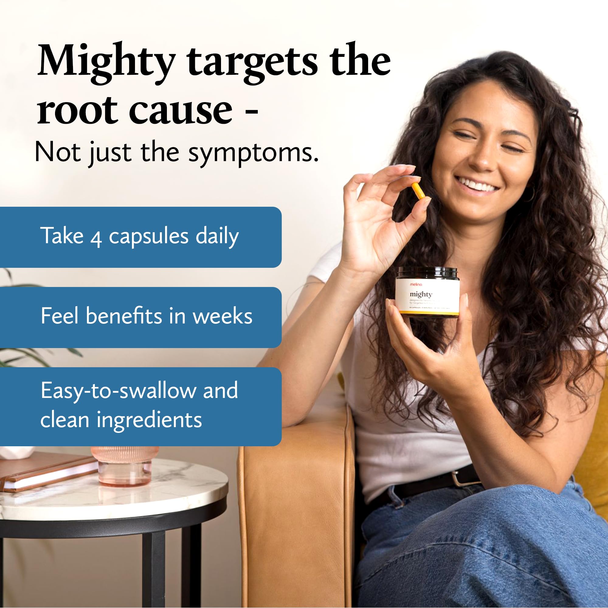Melina Mighty Natural Migraine Relief Supplement - Magnesium, B2 Riboflavin 400mg, Feverfew, CoQ-10, ALCAR to Strengthen Migraine and Headache Prevention - 15 Servings (60 Caps) MelinaBuy Supplements Australia