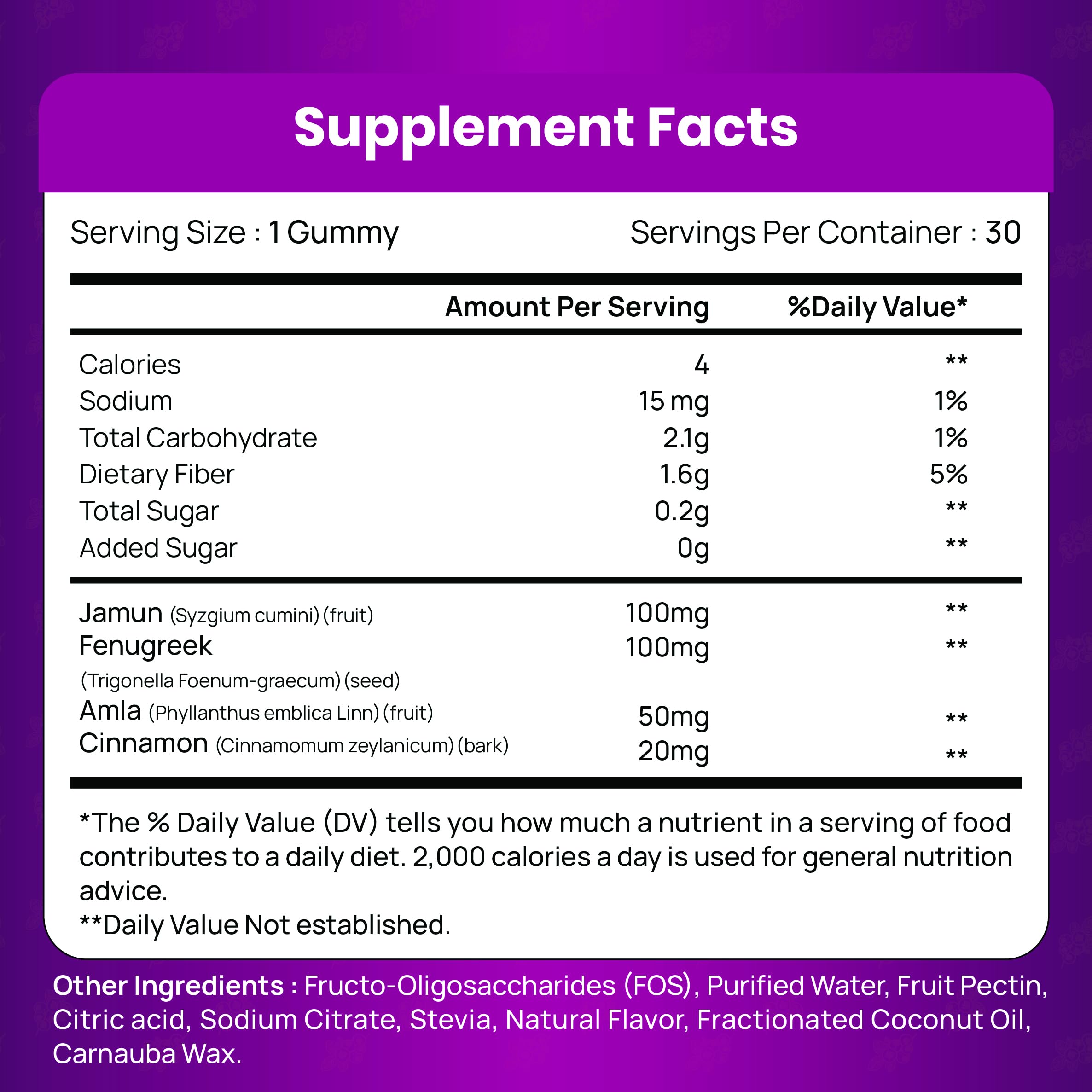 TIKDI GlucoPlum Gummy - 30 Count - Supports Healthy Blood Sugar Levels Already Within Normal Range. All Natural with Indian BlackBerry, Fenugreek, Cinnamon, Vegan, No Added Sugar TIKDI buy supplements Au