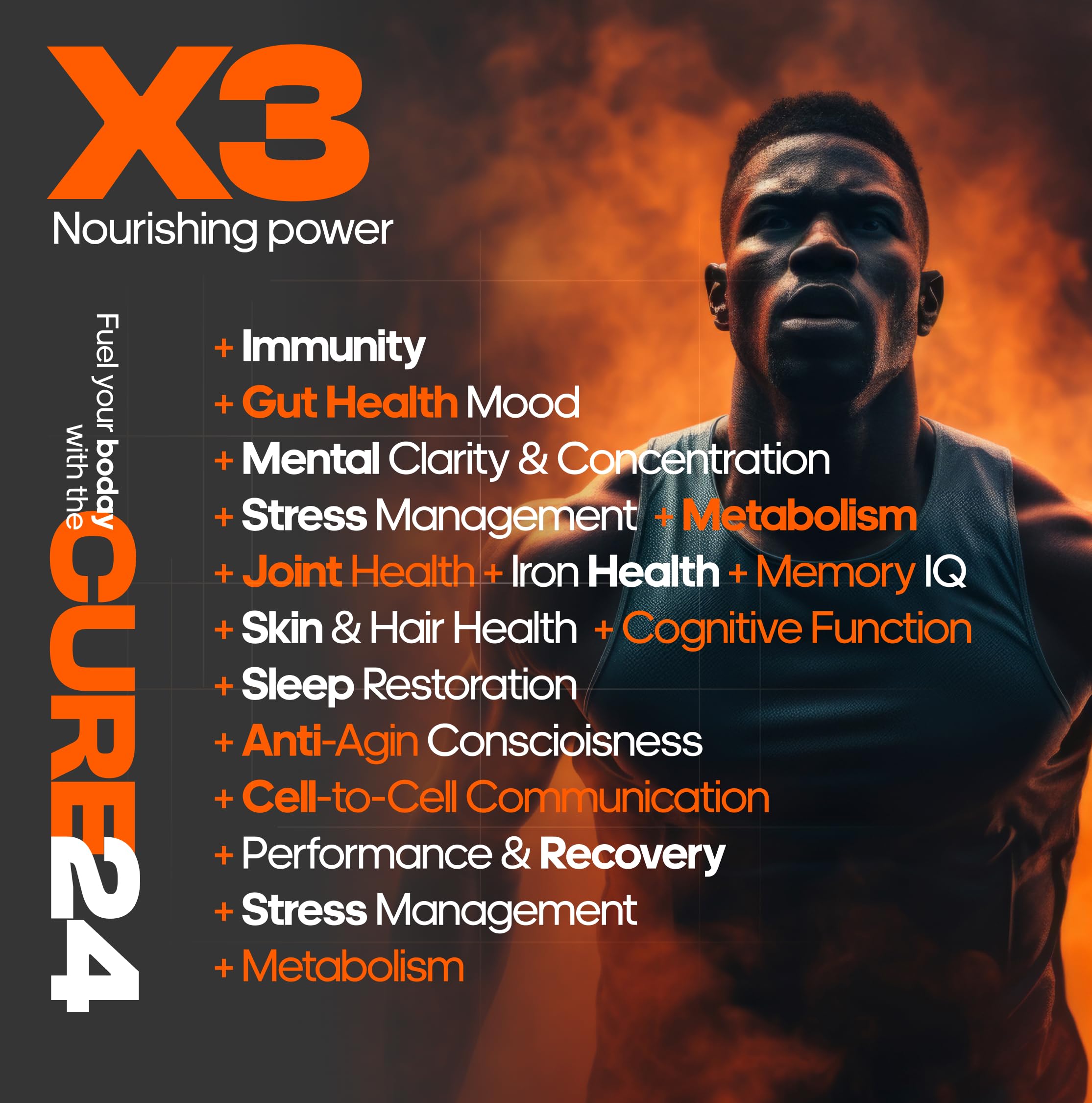 Cure24 Bovine X3 Colostrum Supplement Powder for Humans, 100% Pure Whole Natural Grass Fed Superfood, High IgG, Plus Probiotic & Prebiotic, Natural Peach-Mango Flavor, Made in USA Cure24 buy supplements Au