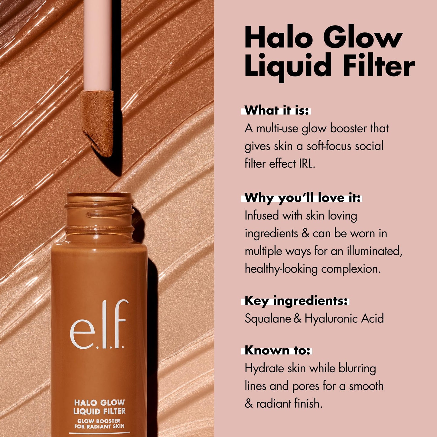 e.l.f. Halo Glow Liquid Filter, Complexion Booster For A Glowing, Soft-Focus Look, Infused With Hyaluronic Acid, Vegan & Cruelty-Free, 3 Light/Medium e.l.f.Buy Supplements Australia