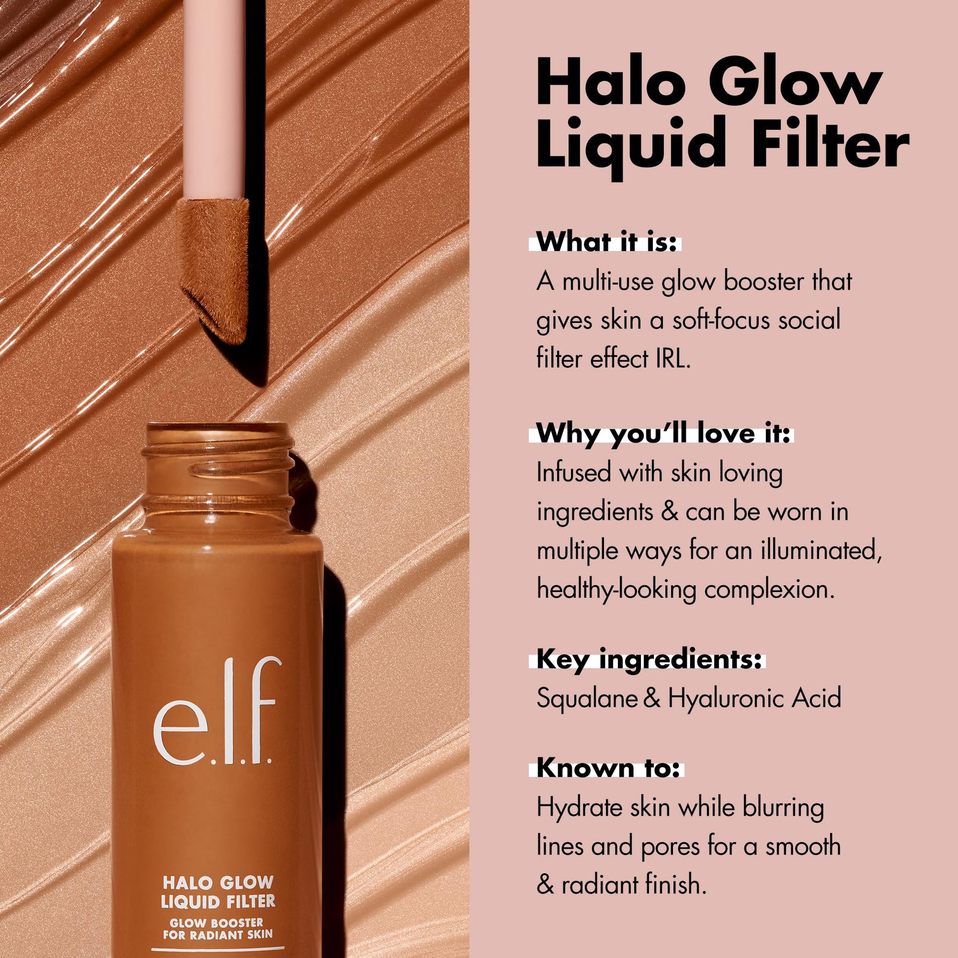 e.l.f. Halo Glow Liquid Filter, Complexion Booster For A Glowing, Soft-Focus Look, Infused With Hyaluronic Acid, Vegan & Cruelty-Free, 3 Light/Medium e.l.f.Buy Supplements Australia